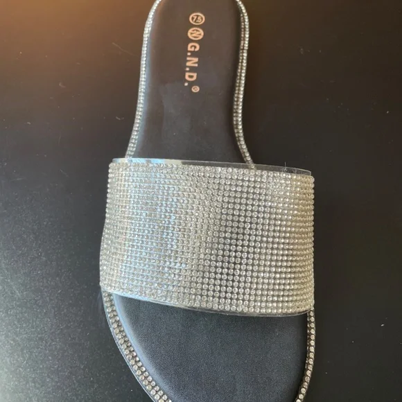 NYF Black Glitter Sandal - Picture 2 of 2